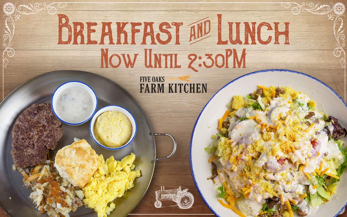 New Lunch Menu & Extended Breakfast Hours at Five Oaks Farm Kitchen